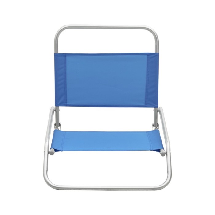 Chaises de plage pliables 2 pcs Bleu Tissu