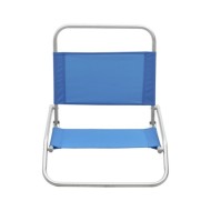Chaises de plage pliables 2 pcs Bleu Tissu