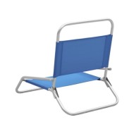 Chaises de plage pliables 2 pcs Bleu Tissu