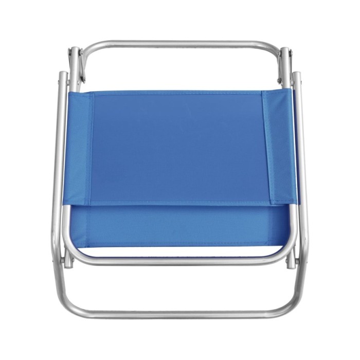 Chaises de plage pliables 2 pcs Bleu Tissu