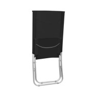 Chaises de plage pliables 2 pcs Noir Tissu