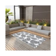 Tapis d'extérieur Blanc et noir 120x180 cm PP