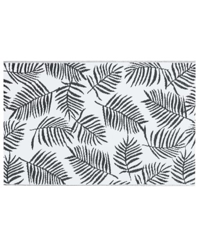 Tapis d'extérieur Blanc et noir 120x180 cm PP