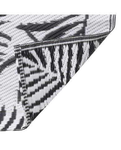 Tapis d'extérieur Blanc et noir 120x180 cm PP