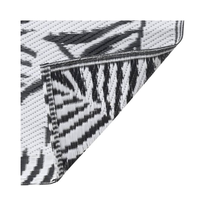 Tapis d'extérieur Blanc et noir 120x180 cm PP