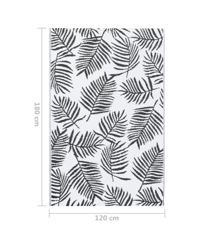 Tapis d'extérieur Blanc et noir 120x180 cm PP
