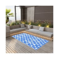 Tapis d'extérieur Bleu et blanc 120x180 cm PP