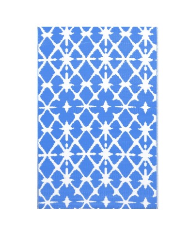 Tapis d'extérieur Bleu et blanc 120x180 cm PP