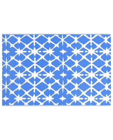 Tapis d'extérieur Bleu et blanc 120x180 cm PP