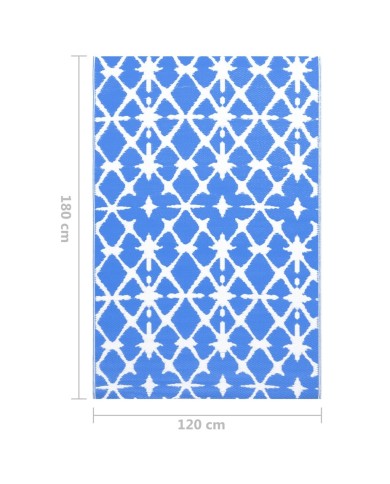 Tapis d'extérieur Bleu et blanc 120x180 cm PP