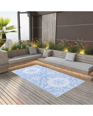 Tapis d'extérieur Bleu azuré 190x290 cm PP