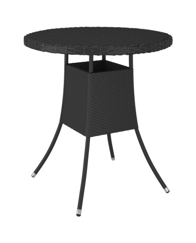 Table de jardin Noir 70x70x73 cm Résine tressée