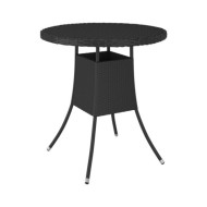 Table de jardin Noir 70x70x73 cm Résine tressée