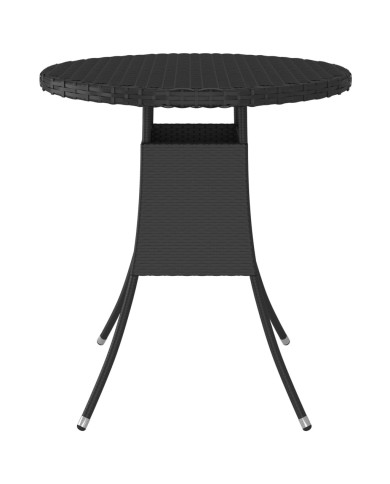 Table de jardin Noir 70x70x73 cm Résine tressée