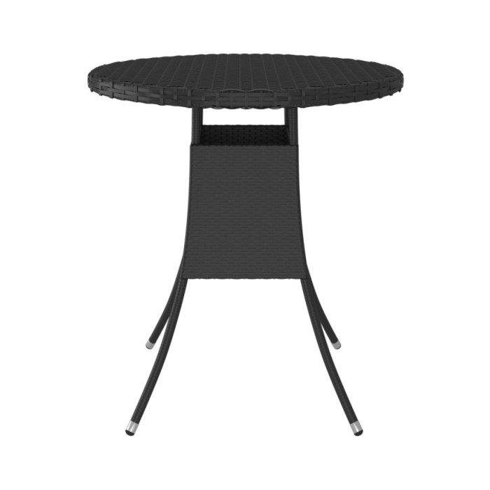 Table de jardin Noir 70x70x73 cm Résine tressée
