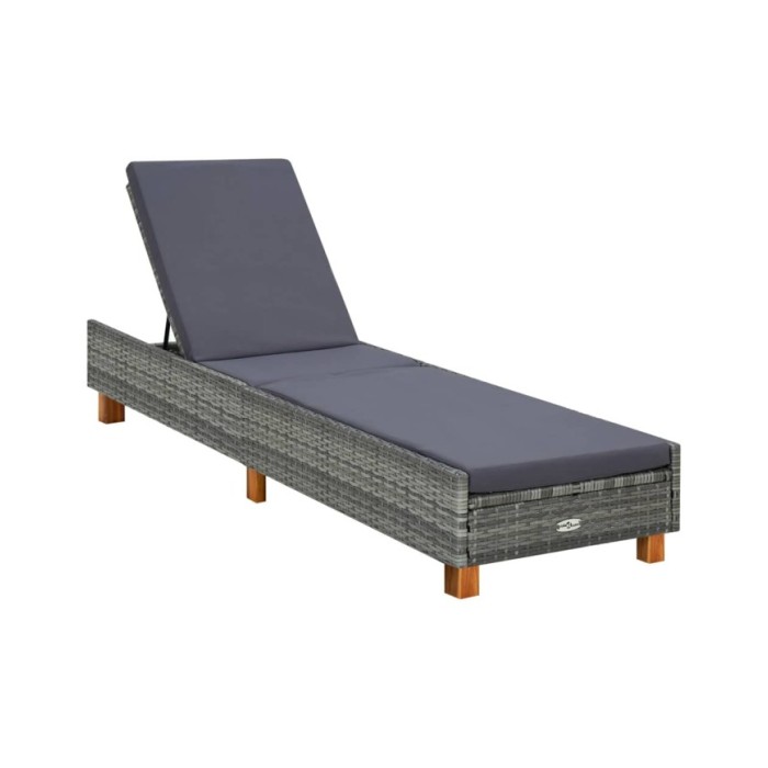 Transat avec coussin Résine tressée Gris