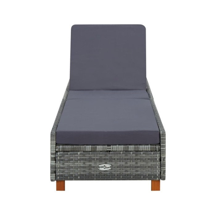 Transat avec coussin Résine tressée Gris