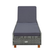 Transat avec coussin Résine tressée Gris