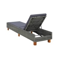 Transat avec coussin Résine tressée Gris