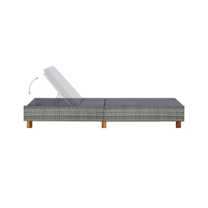 Transat avec coussin Résine tressée Gris