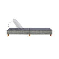 Transat avec coussin Résine tressée Gris