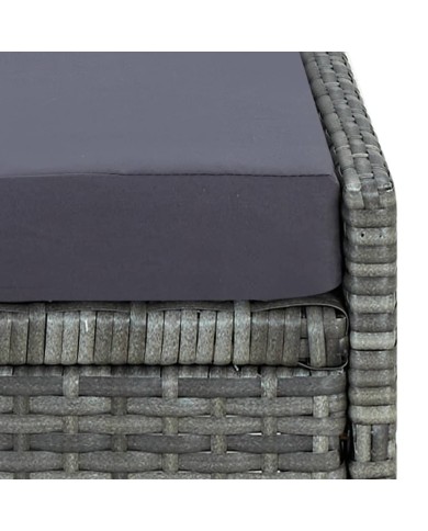 Transat avec coussin Résine tressée Gris