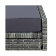 Transat avec coussin Résine tressée Gris