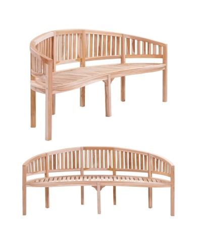 Banc de jardin en forme de banane 200 cm Bois de teck solide