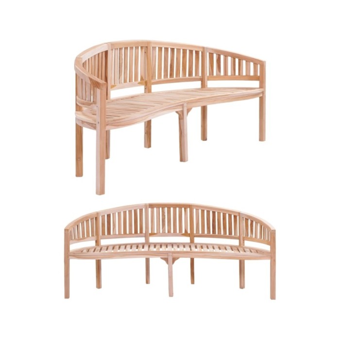 Banc de jardin en forme de banane 200 cm Bois de teck solide