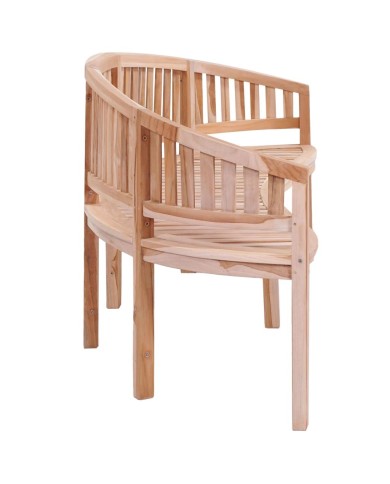 Banc de jardin en forme de banane 200 cm Bois de teck solide