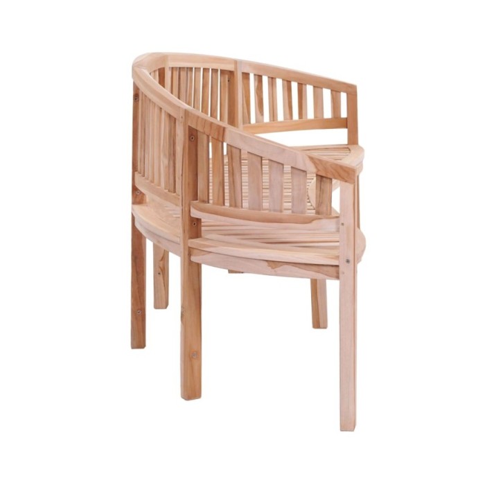 Banc de jardin en forme de banane 200 cm Bois de teck solide