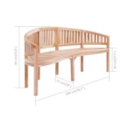 Banc de jardin en forme de banane 200 cm Bois de teck solide