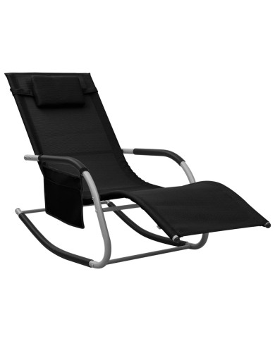 Chaise longue Textilène Noir et gris