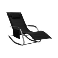Chaise longue Textilène Noir et gris