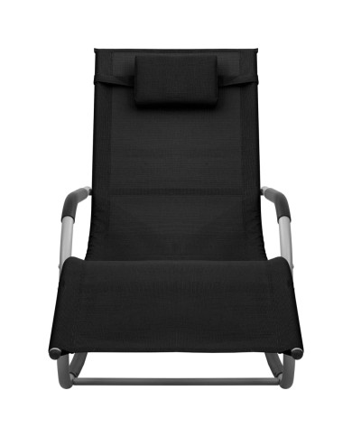 Chaise longue Textilène Noir et gris