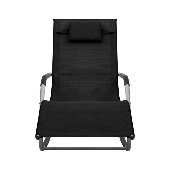 Chaise longue Textilène Noir et gris