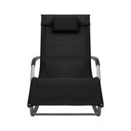 Chaise longue Textilène Noir et gris