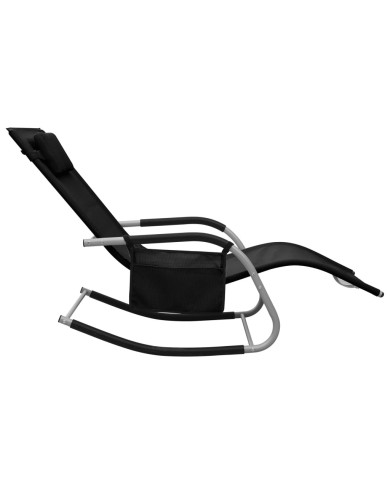 Chaise longue Textilène Noir et gris