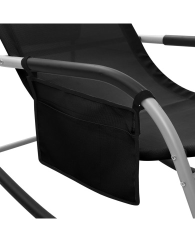 Chaise longue Textilène Noir et gris