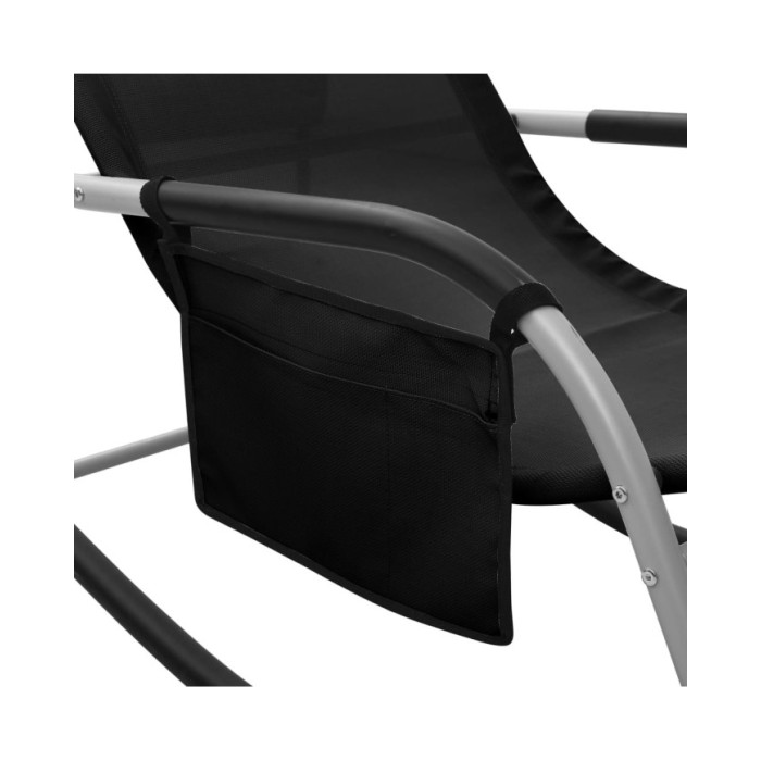 Chaise longue Textilène Noir et gris