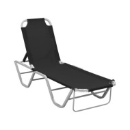 Chaise longue Aluminium et textilène Noir