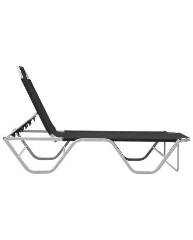 Chaise longue Aluminium et textilène Noir