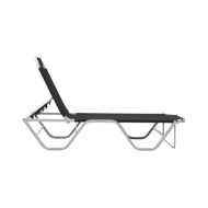 Chaise longue Aluminium et textilène Noir