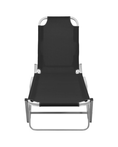 Chaise longue Aluminium et textilène Noir