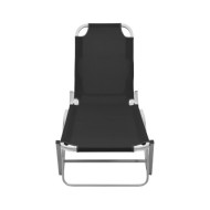Chaise longue Aluminium et textilène Noir