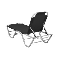Chaise longue Aluminium et textilène Noir