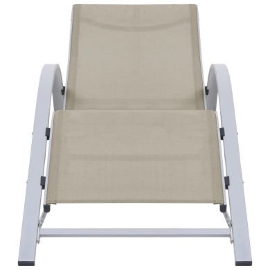 Chaise longue Textilène et aluminium Crème