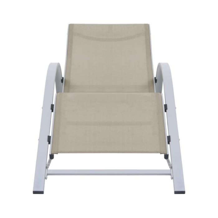 Chaise longue Textilène et aluminium Crème