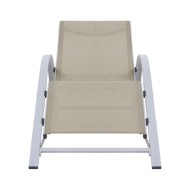 Chaise longue Textilène et aluminium Crème