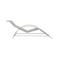 Chaise longue Textilène et aluminium Crème